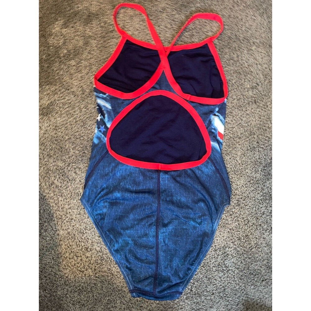 TYR Stars And Stripes Performance 1 Pc Bathing suit Size 36 - Picture 2 of 2